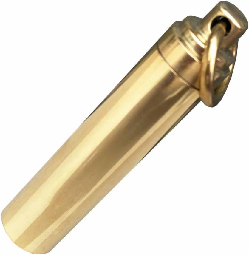 Waterproof Brass Pill Box Case Bottle Pill Holder Keychain Container Every Day Carry Emergency Survilval Tools