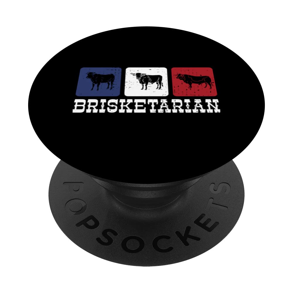 Brisketarian Brisket Retro BBQ Lover PopSockets Swappable PopGrip