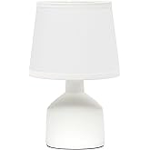 Simple Designs LT2080-OFF Mini Bocksbeutal Concrete Table Lamp, Off White