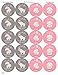 1.9 Inch Stickers Baby Shower Favors Girl Thank You Gray Elephant (Light Pink)