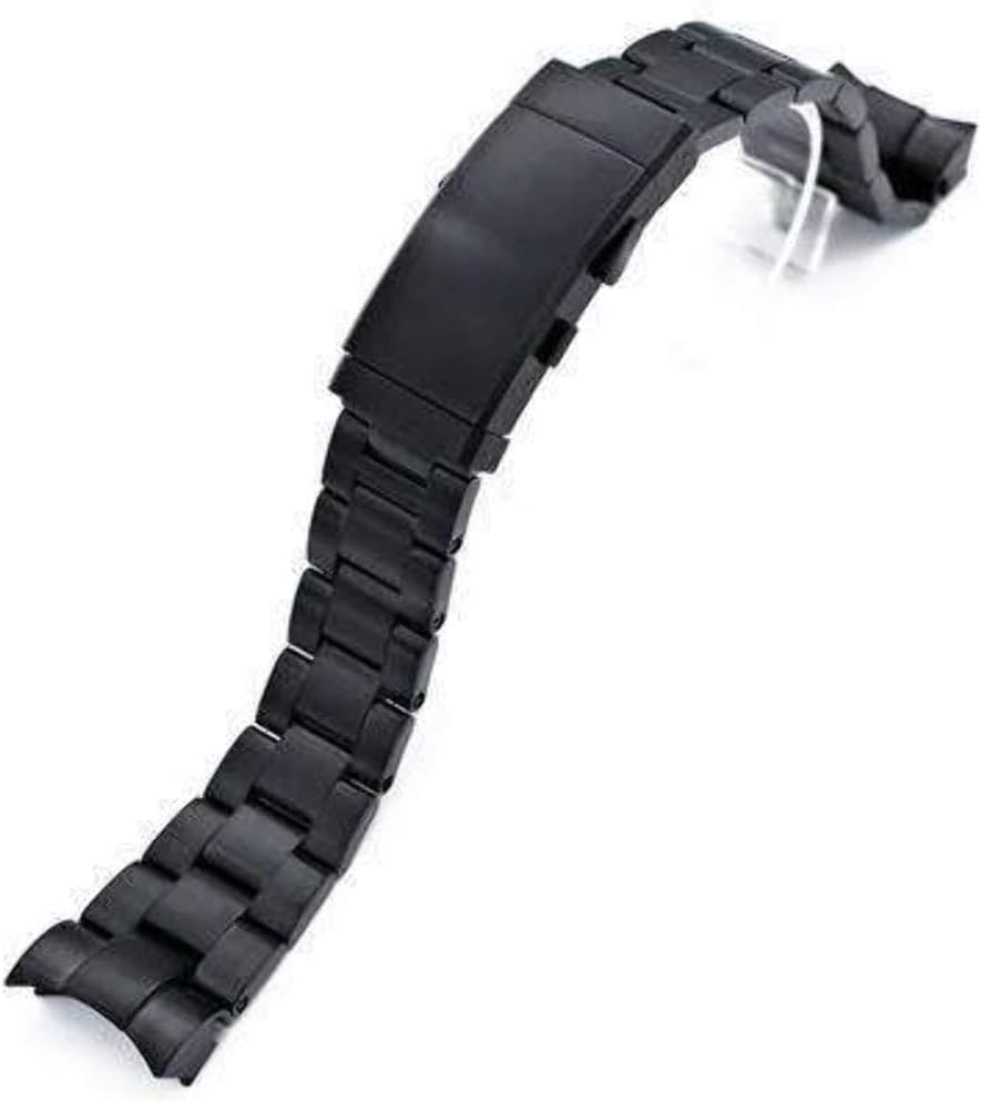 Strapcode 22mm Super 3D Oyster 316L Stainless Steel Watch Bracelet to fit Tudor Black Bay, Wetsuit Ratchet Buckle PVD Black