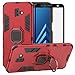 BestAlice for Samsung Galaxy J6 Plus/J6 Prime 2018/J6+ Case, Hybrid Heavy Duty Protection Shockproof Defender Kickstand Armor Case Cover Tempered Glass Screen Protector，Red