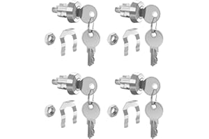 AGUNION C9100 National Mailbox Lock with Keys for USPS-L-1172C Mailbox Key Lock, Clockwise Brushed Nickel Key Lock (4 Kits)