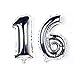 KEYYOOMY 40 In Silver Number 16 Balloons