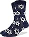 Good Luck Sock Men's Star of David Crew Socks - Blue, Shoe Size 7-12