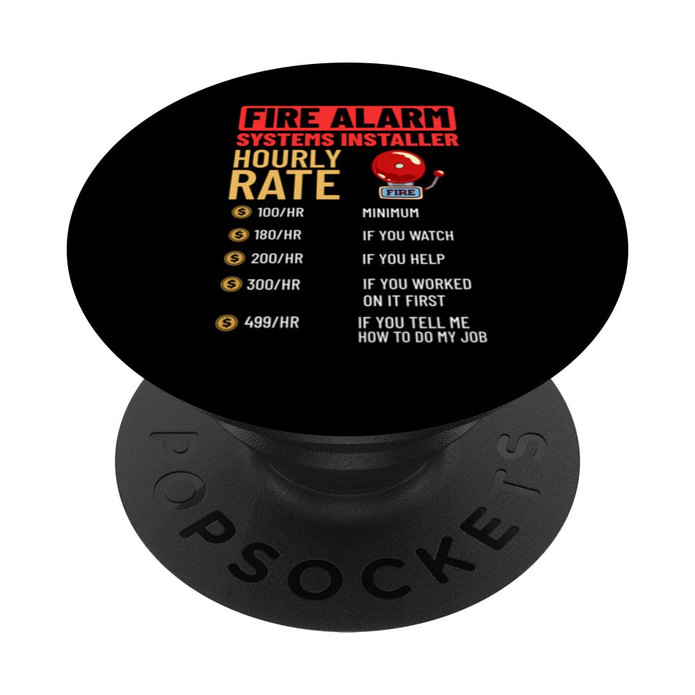 Fire Alarm Installer Systems Technician House Detector PopSockets Swappable PopGrip