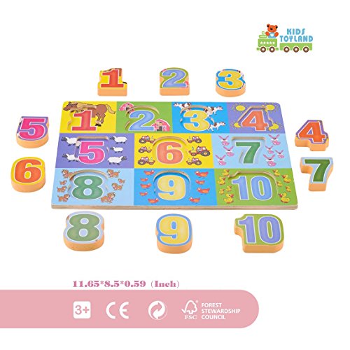 KIDS TOYLAND Classic Wooden Puzzles Set Toddlers - Pre-Kindergarten Toys Suitable Ages 3 Years up (3 Different Puzzles)