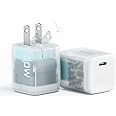 CUKTECH 30W GaN Mini USB C Charger, 2 Pack USB C Fast Charger, Foldable Plug Wall Charger,PD 3.0/ PPS Protocol, GaN III Power Adapter for iPhone16/15/14/13,Galaxy S24, Pixel, iPad, and More