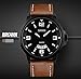 Vavna Men's Business Quartz Watch, Casual Fashion Analog Wrist watch Classic Calendar Date Window, Waterproof 30M Water Resistant Comfortable Unique PU Leather Watches-Black