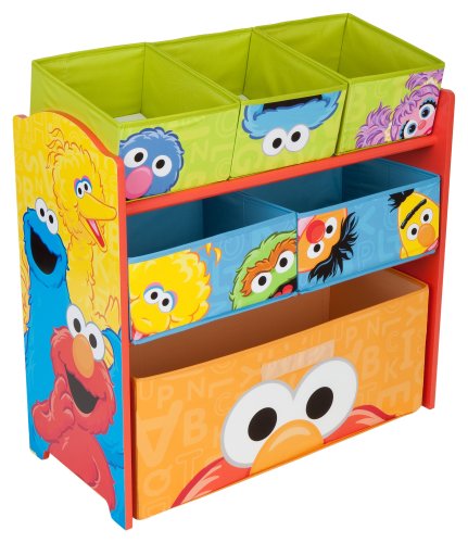 Cute Fun and Exciting Sesame Street Multi Bin Storage Containers and Organizer for Kids Pet Toys / Shoes / Accessories - Children Home Box Units Solutions