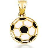 Claddagh Gold 14K Soccer Ball Enamel Sports Pendant Available in Yellow Rose and White
