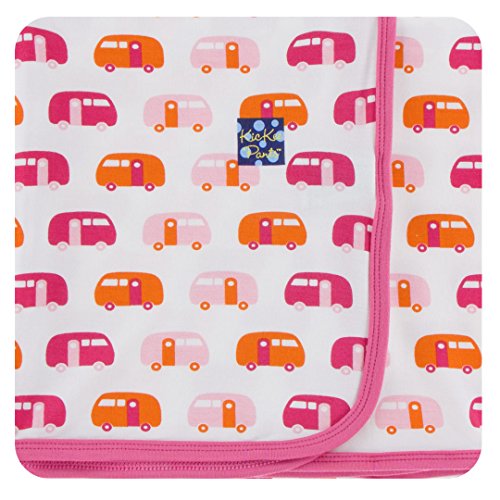 KicKee Pants Little Girls Print Swaddling Blanket - Natural Camper, One Size