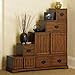 Reversible Japanese-Style Furniture - Tansu Wooden Step Chest w/ Storage Drawers – Rubbed Walnut