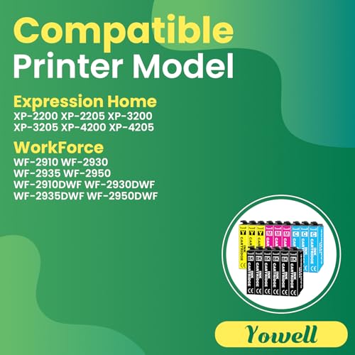 Yowell 6x Noir, 3x Cyan, 3x Magenta, 3x Jaune, 15 604XL Cartouches d'imprimante Compatibles avec les Cartouches 604XL pour Expression Home XP-3200 XP-3205 XP-4200 XP-4205 XP-2200 XP-2205
