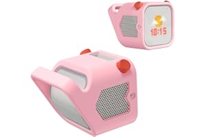 HESUPY Silicone Protective Case for Yoto Player (3rd Gen.), Skin Cover Sleeve Fitted Protective Jacket for Yoto Player Kids Audio Player, Easy-to-Carry Handle (Pink)