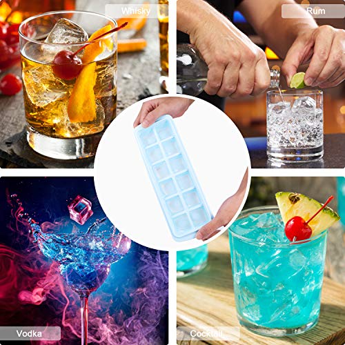 image for TIME4DEALS Ice Cube Trays 5 Pack Easy-Release Silicone Soft Bottom wit