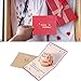 Unomor Happy Birthday Card, 3 Layers Cake Pop Up Birthday Card with Cute Red Candle, Envelope Included