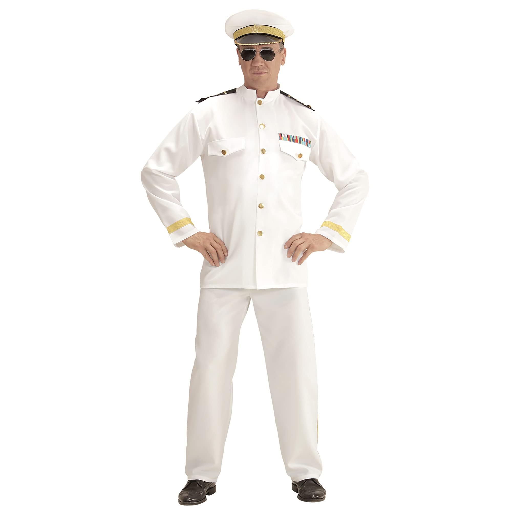 W WIDMANN MILANO Party Fashion - Navy Captain Costume for Men, Sailors, Marine World, Navigation, Cruise, Show, Carnival, Theme Parties, Size M