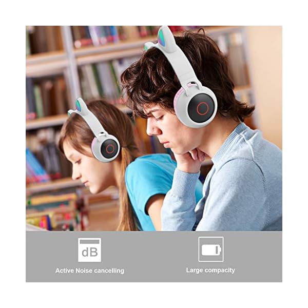 Yurlgst-Kids-HeadphonesCat-Ear-Bluetooth-Headphones-with-Led-Light-SD-Card-Slot-FM-Radio35mm-Audio-JackWirelessWired-Foldable-Kids-On-Ear-Headphones-for-Boys-Girls-AdultsGrey Yurlgst Kids Headphones,Cat Ear Bluetooth Headphones with Led Light, SD Card Slot, FM Radio,3.5mm Audio Jack,Wireless…