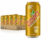 Zevia Zero Calorie Cream Soda, 16 Ounce Cans