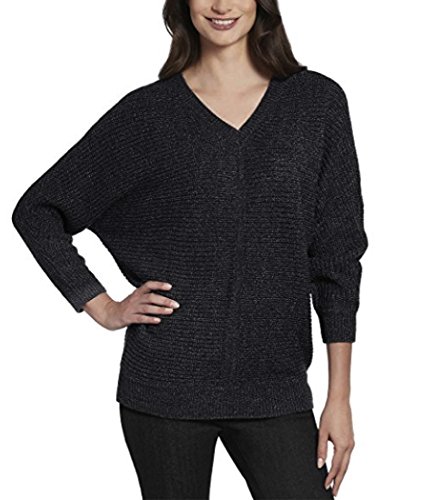Ellen Tracy Womens Pullover Sweater, Charcoal Combo