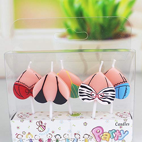 Candle Birthday Party - 5pcs Creative Birthday Candles Cartoon Bikini Party Christmas Decoration Cake Per M12 - Crown Spinning Volcano Variety Zebra Making Prank Green Alphabet 1-21 Women El