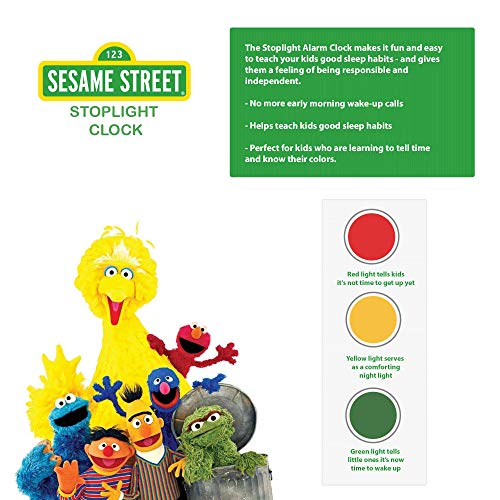 Sesame Street Stoplight Alarm Clock for Kids, It's Ok to Wake Clock
