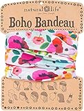 Natural Life Women's Boho Bandeau, Pink Floral Polka Dot