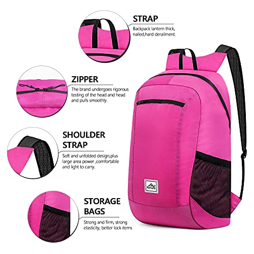 pink camping backpack
