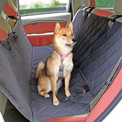 Dog Seat Cover with 2 Dog Seat Belts Included - Pet Car Seat Covers - Waterproof Dog Hammock for Cars and SUVs