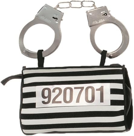 Handtasche Gefangenen Tasche Strafling Karneval Fasching Gefangnis Insasse Schwarz Weiss Gestreift Zubehor Amazon De Spielzeug