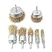 7-Piece Brass Coated Wire Brush Wheel & Cup Brush Set with 1/4-Inch Shank