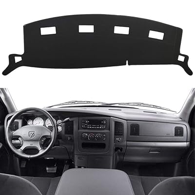 HanLanKa Black Carpet Dash Mat Compatible with 2002-2005 Dodge Ram 1500, 2003-2005 2500-3500,Custom Fit Dash Cover,Easy Installation Dashboard Cover
