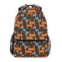 COVOSA Cute Deer Seamless Pattern Scandinavian Style Lightweight School backpack Students College Bag Travel Hiking Camping Bags