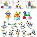 ATDAWN Wooden Educational Toys, Wooden Shape Color Sorting, Preschool Stacking Blocks, Toddler Puzzles Toys for Boys and Girls (Style 1)