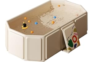 HOUTCLORT Foldable Bathtub Collapsible tub Small Bathtub for Bathing, Portable Bathtub for SPA Tub, Ideal for Small Spaces, Easy Storage for Small Spaces, Effortless Folding Bathtub (Off white)