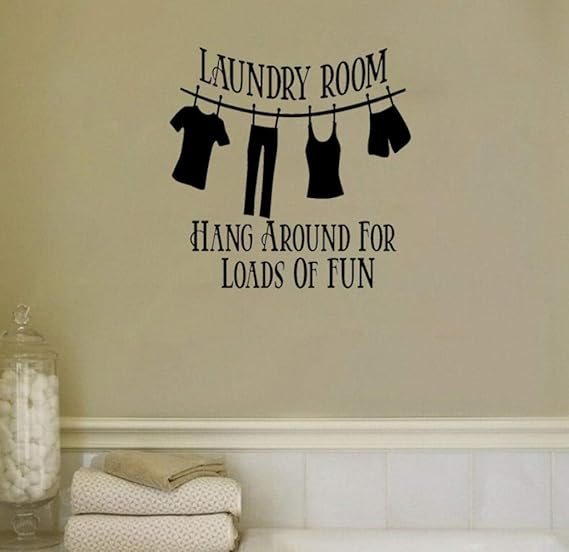 Etiqueta de la pared 56CMX56CM Cuarto de lavado Cuelga alrededor para