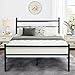 VECELO Metal Bed Frame Platform Mattress Foundation/Box Spring Replacement with Headboard & Footboard, Full, Black