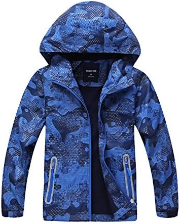 Hiheart Boys Windproof Fleece Lined Padded Jacket Outdoor Coat Hood
