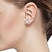 Gem Stone King 925 Sterling Silver Round 6MM Gemstone Birthstone Removable Jacket Stud Halo Earrings for Women