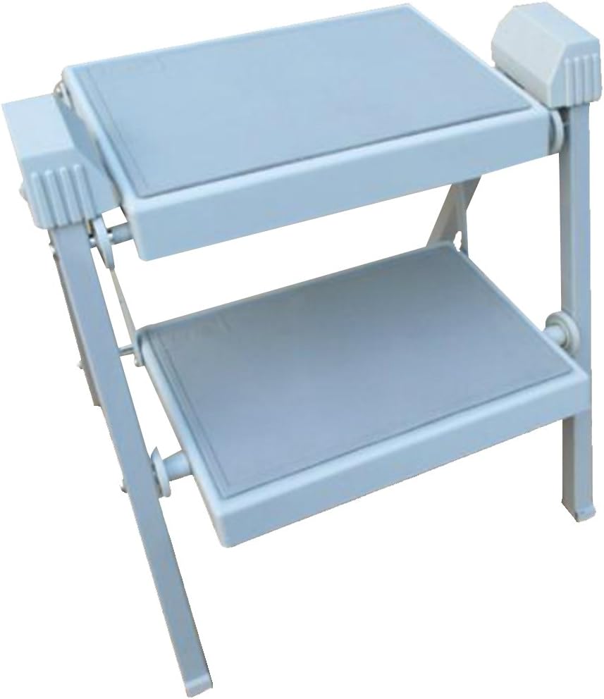 HAIPENG Step Ladder Herringbone Ladder Pedal Ladder Stool Footstool Small Seat Foldable 2 Steps Iron Household Dual-use Utility 41x37x40cm