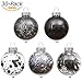 Sea Team Shatterproof Clear Plastic Christmas Ball Ornaments Decorative Xmas Balls Baubles Set with Stuffed Delicate Decorations (60mm/2.36 inch 30-Pack, Black)