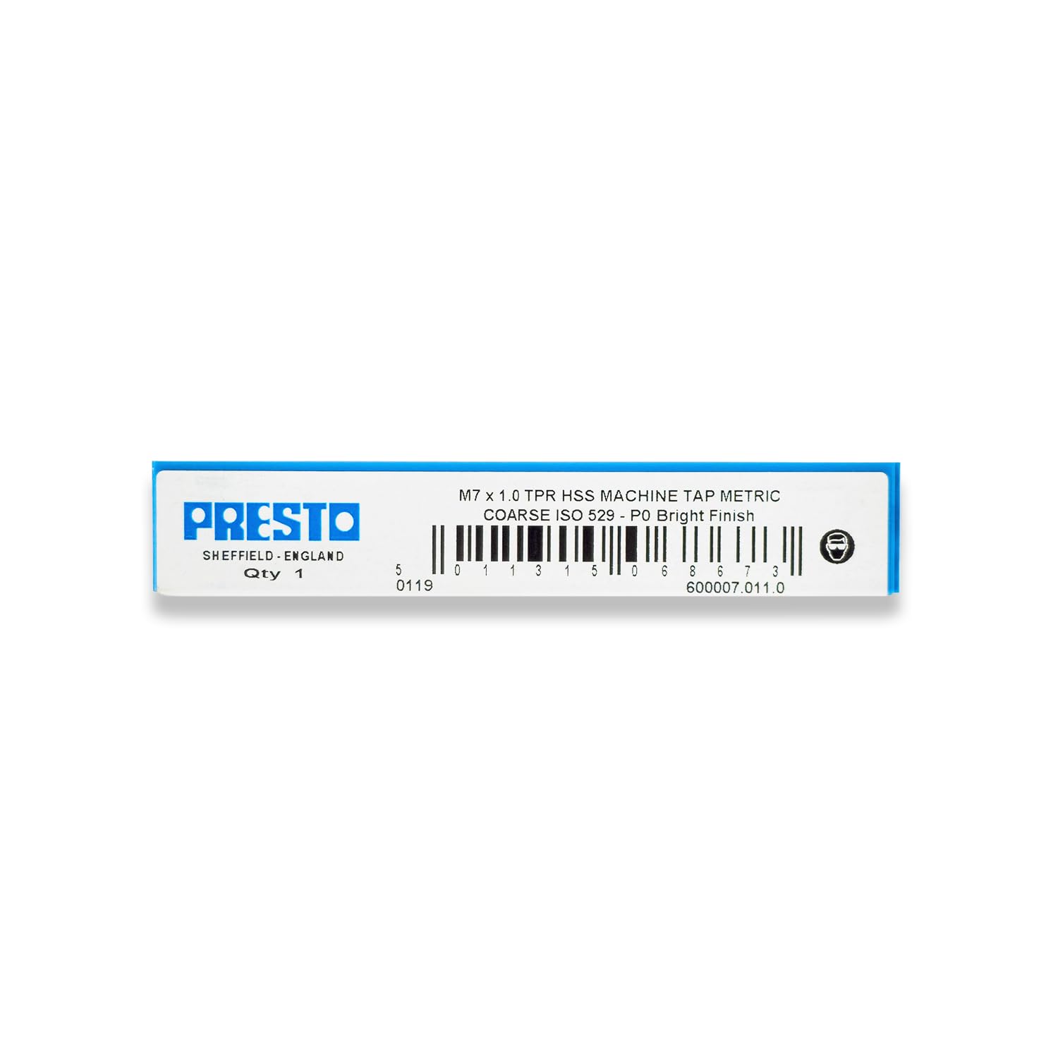 Presto 600007.011.0 M7x1 Metric Coarse Hand Tap - First/Taper