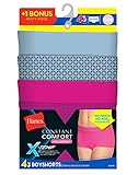 Hanes Womens X-Temp Constant Comfort 4-Pack Microfiber Modern Boyshorts, MI47P4