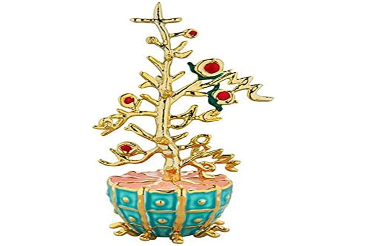 Alessi L'Albero Del Bene Mj16 17 - Design Home Ornament In Porcelain And Gold-Coloured Resin, Hand-Decorated