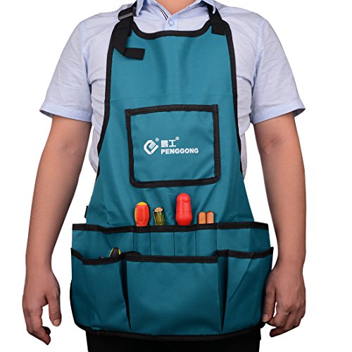 ASSR Multi-Purpose Garden Tool Apron with Multifunction Pockets, Waterproof Wear-Resistant Professional for Garden Workers Cleaner Hardware Kit Tool Apron