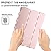 BESDATA Ultra Thin Magnetic Smart Cover (Wake/Sleep Function) & Clear Back Case for iPad Mini 2 / Mini 3 (with Retina Display) + Screen Protector + Cleaning Cloth + Stylus (Rose Gold)