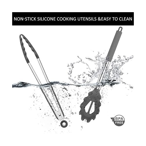 Umite Chef Kitchen Utensil Set, 15pcs Silicone Cooking Kitchen Utensils Set, Cooking Tools Turner Tongs Spatula Spoon…