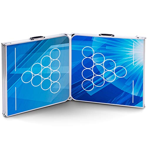 GYMAX Beer Pong Table, 8’ Folding Aluminum Game Party Table (Style A)