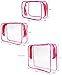 JAVOedge 3 Pack Pink and Clear PVC Toiletry Bag Set with Zipper for Vacation, Bathroom, Storage (3 Sizes)